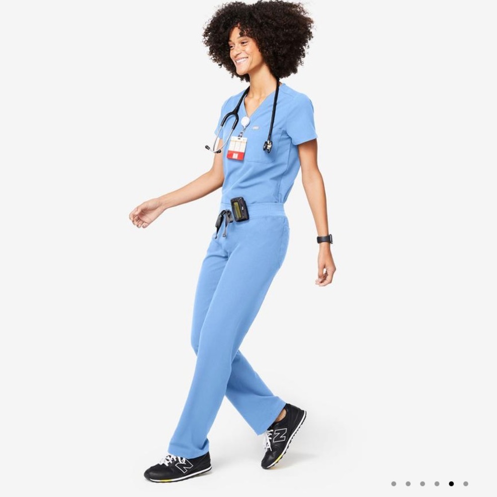 FIGS Livingston ceil blue scrub pant